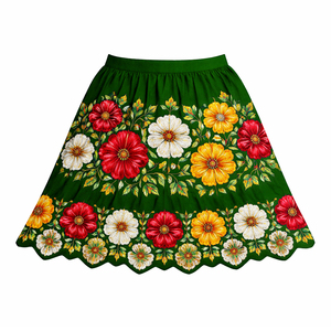 Women's Boho Hippie Embroidered Short with Drawstring Hawaiian Style Traditional Belly Dance Workwear - Product Image 3