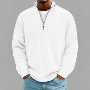 Sweat-shirt personnalisé à quart de zip, coupe ample, prix d'usine pour les marques américaines - Product Image 5
