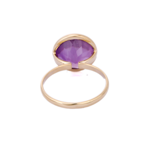 18K <b>Gold</b> Oval Amethyst <b>Cocktail</b> <b>Ring</b> with Prong Setting - Product Image 4