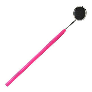 Custom Logo Pink Lash <b>Mirror</b> Silver Stainless Steel Wall Mounted Eyelash Inspection <b>Mirror</b> Gold-Plated Finish Non-Slip Knurled - Product Image 2