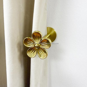 Antique Gold Bird <b>Curtain</b> Holdback Decorative Window Hardware Traditional Style Metal <b>Hook</b> <b>with</b> Floral Design - Product Image 2