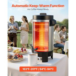 Distributeur de café commercial 40 tasses (203 oz) à infusion rapide 1090W, machine à thé automatique, distributeur de boissons chaudes sans goutte - Product Image 4