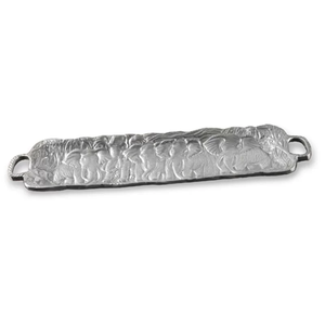 Bandeja de Servir de Aluminio Hecha a Mano con Diseño de Elefante, Estilo Vintage, Plato Rectangular Decorativo de Metal Repujado con Asas, en Oferta - Product Image 1