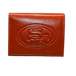 San Francisco 49ers Embossed Genuine Leather <b>Wallet</b> <b>RFID</b> Protection Short Fold Card Holder Unisex Fashion Style - Product Image 5
