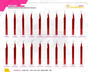 Engrave Logo New Design <b>Powder</b> Coated Color Diamond Dusted Tip Eyelash Extension Smooth Gripping Tweezer - Product Image 6