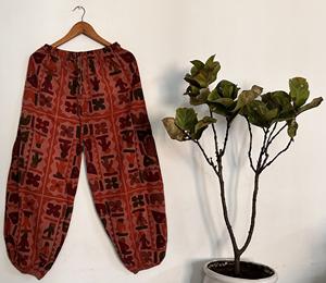 Joggers bohemios con estampado de lavado de piedra para mujer, cómodos pantalones bombachos de satén, cordón de Yoga transpirable, diseño holgado frontal plano para - Product Image 4