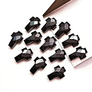 Piedra de Sol Negra Natural Brillante Tallada a Mano en Forma de Cruz, Gema de 15mm, Piedra Suelta Tallada para Fabricación de Joyas, Precio al por Mayor, Suministro a Granel - Product Image 6
