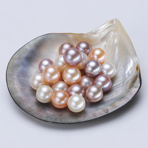 Perlas de Agua Dulce Naturales de Color Natural de 7-9 mm, Perlas Sueltas con Medio Orificio para Hacer Joyas, Anillos y Pendientes - Product Image 1