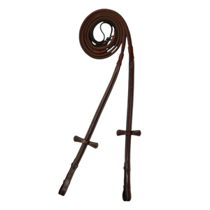 Frenos de cuero con agarre de goma para caballo, martingales de equitación inglesa con costuras elegantes, modelo AO/R/02, tamaño personalizado para caballo. - Product Image 4