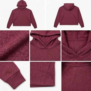 เสื้อสเวตเตอร์มีฮู้ดผู้หญิง สีพื้น แขนยาว ความยาวสั้น ผ้าฝ้ายผสม ถักทอ ใส่ได้ในฤดูใบไม้ร่วง ระบายอากาศได้ดี สไตล์ลำลอง - Product Image 6