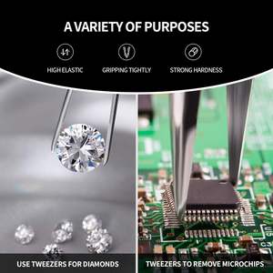 Ensemble de 3 pinces à épiler de précision en acier inoxydable - Outils durables pour l'extension des cils, l'élimination des points noirs et les poils du visage - Product Image 5