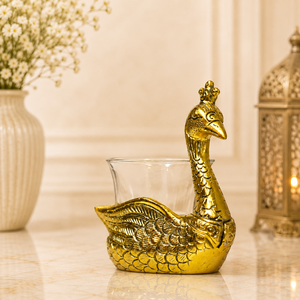 Candelabro de Cristal con Forma de Cisne, Dorado, Hecho a Mano, Decorativo para Mesa, Centro de Mesa para Sala de Estar - Product Image 4