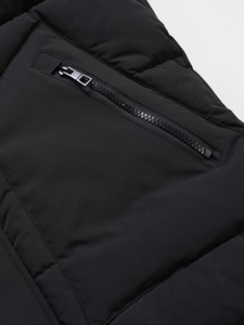 Chaleco Acolchado Reversible con Capucha para Hombre, Sin Mangas, Color Sólido, Cortavientos, Informal, Ropa de Invierno, Corte Regular, Lona y Poliéster - Product Image 4