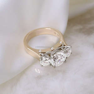 Igi/gia แหวนแต่งงานทองคำ14K ประดับเพชรแบบวินเทจสีเหลืองทอง14K สำหรับใส่ได้ทั้งชายและหญิงแหวนชั้นดีสำหรับวันครบรอบที่สมบูรณ์แบบ - Product Image 2