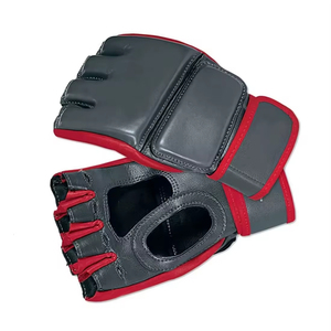 Guantes de MMA Rahsal Industries RI-MMG-01, Medios Dedos, de Cuero, Unisex, con Cierre, Rojo y Negro, para Entrenamiento de Artes Marciales y Kick Boxing - Product Image 4