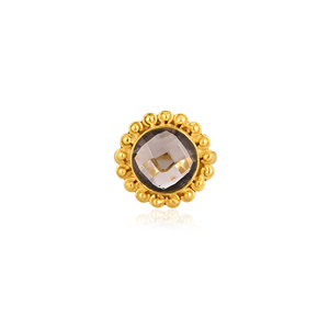 Natural Smoky <b>Quartz</b> Brass <b>Ring</b> Handmade Gemstone Jewelry for Women - Product Image 1