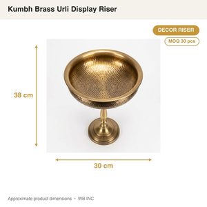 Handmade 30 cm Brass Decor <b>Riser</b> Solid Antique Brass Kumbh Urli Display <b>Riser</b> for Home Decor Hotels <b>Table</b> Decoration Accessory - Product Image 4