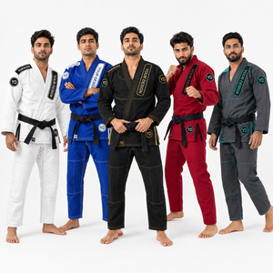 Kimono de BJJ Personalizado Unisex, Blanco, de Algodón, Transpirable, Ligero, Absorbente de Humedad, Antibacterial, Uniforme de Entrenamiento, Ropa Deportiva - Product Image 1