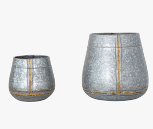 Modern Powder Coated Iron Planters for Garden and Home Outdoor Floor Decoration Gold Color - Product Image 2