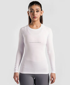 T-shirt de compression pour femme à col rond, respirant, séchage rapide, en coton et élasthanne écologiques, pour le sport, avec impression par transfert thermique - Product Image 1