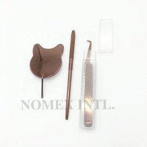 Vente chaude en acier inoxydable 90 degrés pince à cils précision antistatique couleur or Rose outils de soin des cils professionnels - Product Image 5