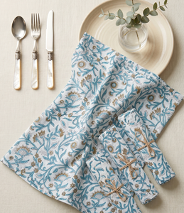 Serviettes de table en coton en gros, imprimées et brodées à la main, réutilisables pour les dîners, mariages et fêtes, 100 % coton fait main - Product Image 6