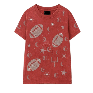 T-shirt personnalisé pour homme avec strass, coupe oversize, manches courtes, col rond, motif football tricoté, style décontracté, impression logo au dos - Product Image 5