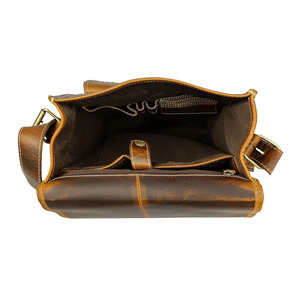 Mochilas de cuero de alta calidad, mochila de viaje de cuero de lujo para hombre, mochila de cuero vintage con compartimento para portátil - Product Image 5