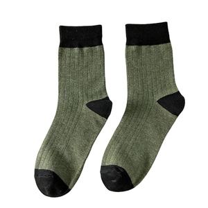 Men's Crew <b>Socks</b> Solid Brown Knitted Breathable Daily Wear Autumn Season Standard <b>Thickness</b> - Product Image 3
