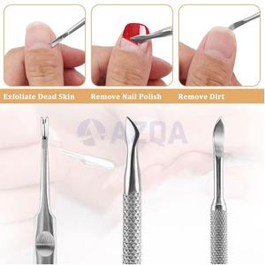 Empujador y Cortador de Cutículas de Doble Punta Personalizado, Herramienta Profesional de Acero Inoxidable de Doble Cabeza para el Cuidado de las Uñas - Product Image 2