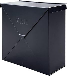 Wholesale Matte Black Wall Mount Mailbox Envelope Shape Embossed MAIL <b>Post</b> <b>Box</b> - Product Image 2