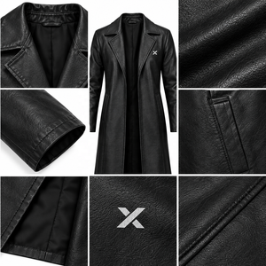 Abrigo de Cuero Genuino para Mujer |   Negro, Marrón, Borgoña |   Fabricante OEM ODM |   Diseño de Calidad Premium |   Ropa de Cuero | - Product Image 4