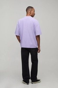 Camiseta de hombre de corte holgado y extragrande, con hombros caídos, de algodón grueso, estilo urbano, informal, para verano, uso diario. - Product Image 2