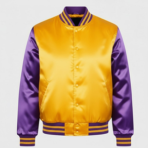 New Stylish Different Color Men Satin Varsity Jacket Direct Factory Suppliers Street Wear Baseball Jackets For <b>Boys</b> - Product Image 1