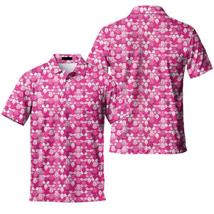 Camisa de Golf Casual de Alta Calidad con Estampado Digital, Manga Corta, Cierre de Botones, Transpirable y Cómoda, Tejido de Poliéster/Algodón - Product Image 3