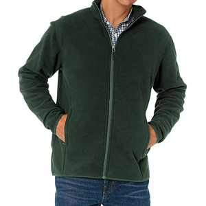 Veste polaire bleu marine pour homme, entièrement zippée, col montant, coupe-vent, décontractée, coupe régulière, en polyester, fabricant ODM. - Product Image 3