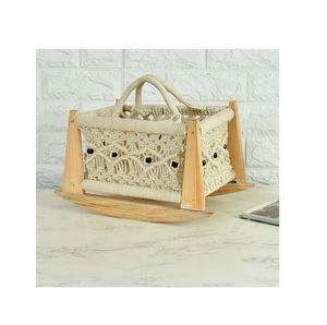 Cesta de Macramé Hecha a Mano de Algodón para Compras, Diseño Artístico Decorativo para Tiendas de Conveniencia, Disponible en Tamaños Personalizados - Product Image 6
