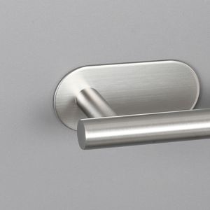 Porta rotolo di carta igienica adesiva in acciaio inossidabile nichelato per bagno - Product Image 5