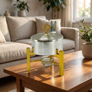 Recipiente para Calentar Comida Tipo Buffet, Moderno, Resistente, Antiadherente, con Recubrimiento de Polvo Metálico Negro, Base de Acero Inoxidable, Porta Combustible de Vidrio - Product Image 6