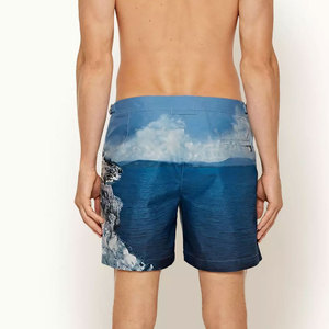 High Quality Polyester Swimming Water Reactive Luxury Logo Beach Nylon Custom Mesh <b>Men'S</b> Swim <b>Trunks</b> Shorts for <b>Men</b> - Product Image 3