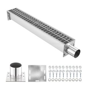 Caniveau de drainage linéaire 43,3 pouces en acier au carbone avec grille en acier inoxydable 304 pour balcon - Product Image 1