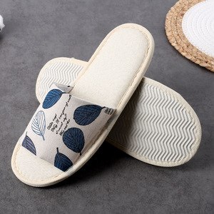 Pantuflas de SPA Personalizadas de 5 Estrellas con Punta Abierta, Pantuflas Desechables de Lino para Habitaciones de Huéspedes, Calzado Antideslizante de Tela para Viajes y Hoteles - Product Image 5