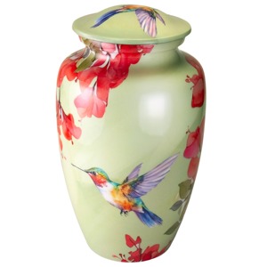 Urna Funeraria Blanca con Diseño de Colibrí en la Naturaleza, con Capacidad de 200 Pulgadas Cúbicas - Product Image 5