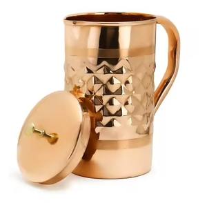 <b>High</b> Quality Copper Jug Drinking Pitcher Smooth Surface for Home <b>Kitchen</b> Dining <b>Table</b> Daily Use Serving - Product Image 2