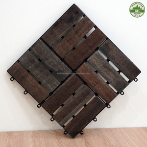 Tuile de terrasse en bois d'acacia noyer moderne à 12 lattes de qualité supérieure épaisseur 12mm beau parquet extérieur balcon plancher en bois au bord de la piscine - Product Image 3
