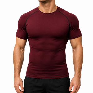 Camiseta Deportiva de Compresión para Hombre, Corte Ajustado, Manga Corta, Cuello Redondo, para Entrenamiento, Fitness, Gimnasio - Product Image 2