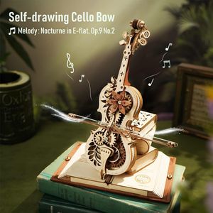 Kit de Construcción de Caja de Música de Madera 3D a Escala 1:5, Modelo de Violonchelo de 199 Piezas para Adultos, Regalo de Escritorio para Hombres y Mujeres, Rompecabezas de Afición para Adultos - Product Image 3
