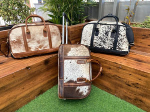 Custom Personalized Reasonable Price Cowhide <b>Leather</b> Business <b>Duffle</b> <b>Bag</b> Genuine <b>Leather</b> Travel Trolley <b>Bags</b> Luggage with Wheels - Product Image 4