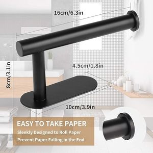 Modern <b>Toilet</b> Paper Holder Stainless Steel Wall Mount No Drilling Required Bathroom <b>Accessory</b> Circular Design - Product Image 4