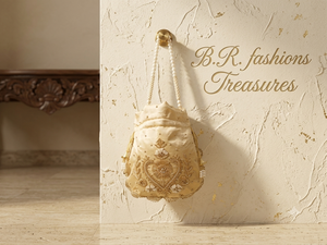Bolso de mano de satén bordado con cuentas y forro, con correa de perlas y cordón, ideal para bodas y fiestas nupciales. - Product Image 2
